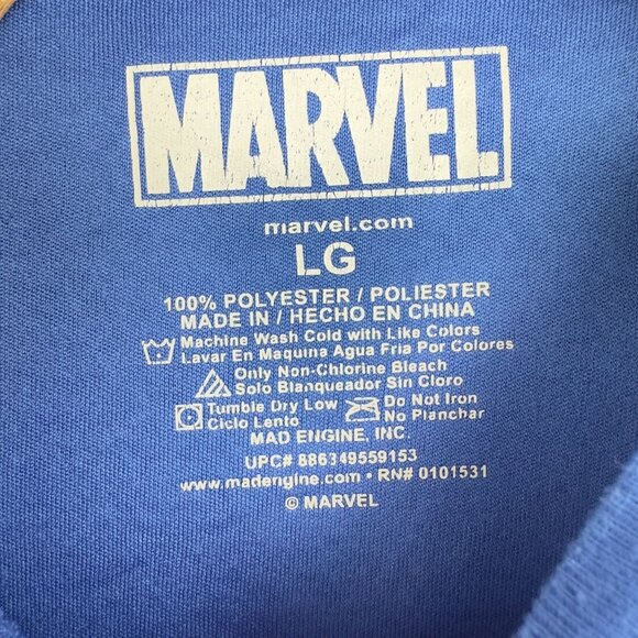 Marvel Captain America T-Shirt Men L Shield Blue - Picture 3 of 6